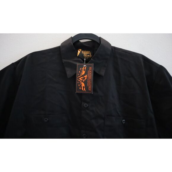 Milwaukee Leather MDM11669 Men's Sz M Black Button-Up Heavy Duty Work Shirt - Picture 4 of 10